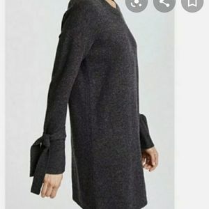 Madewell merino wool tie sleeve sweater dress gray